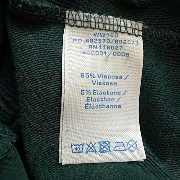 BODEN | NWOT ROSALIE TWIST FRONT JERSEY DRESS POLKA DOT DARK GREEN | 2 PETITE - Picture 8 of 10